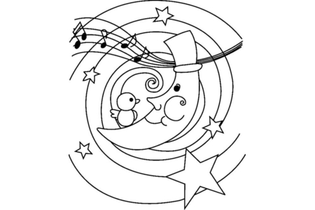 Coloriage Lune 01 – 10doigts.fr